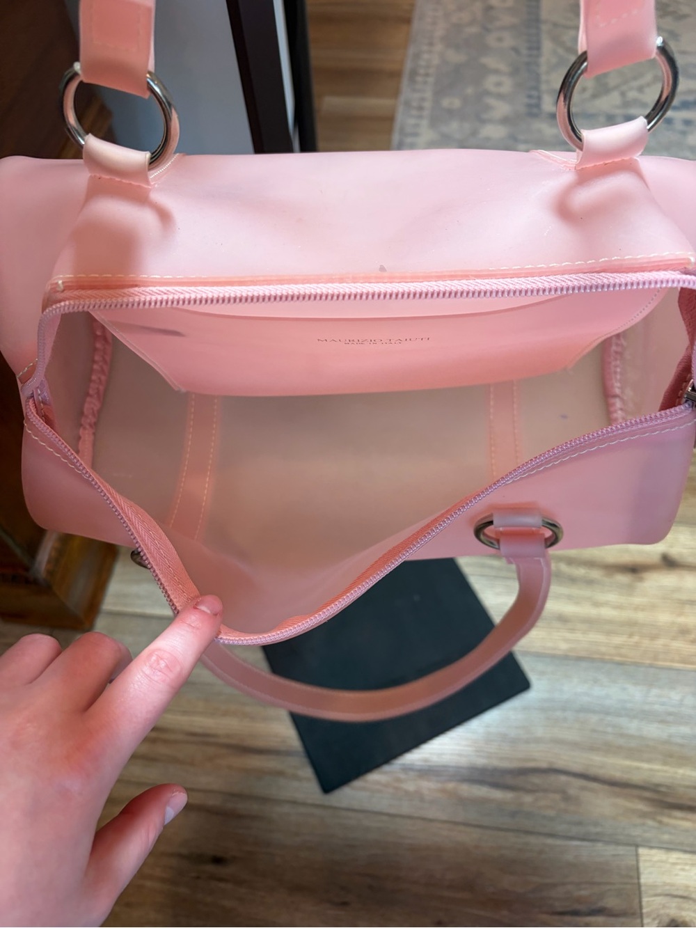 Rare Vtg Retro Maurizio Taiuti Pink Jelly Barrel Bag Y2K Soft Girl Made In Italy - Picture 7 of 10